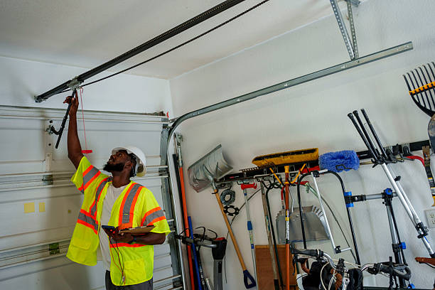 Professional Garage Door technician working in Benavides, TX
